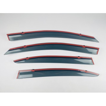 Дефлекторы окон Skoda Octavia A-5 2004-2013 Sedan/HB с нерж. хром полоской-5